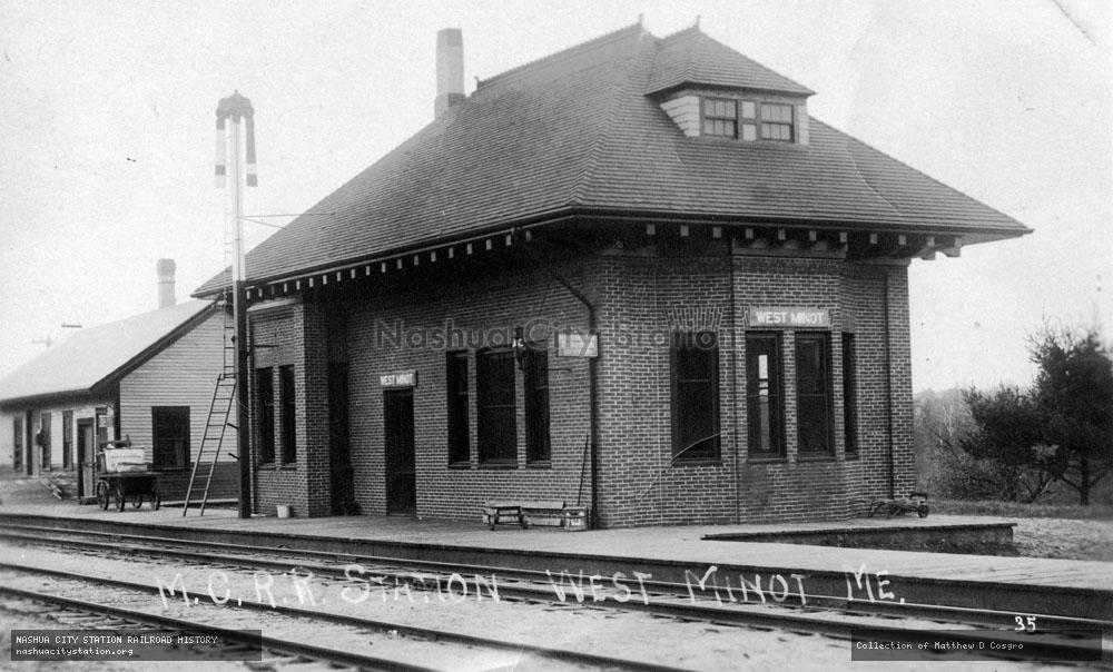 Postcard: Maine Central Railroad Station, West Minot, Maine